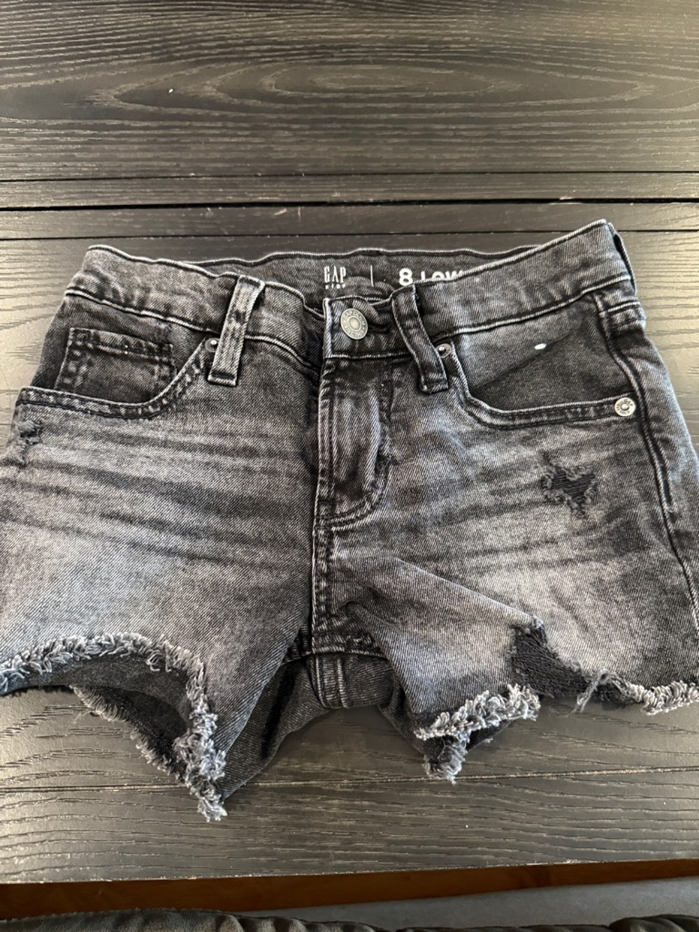 GAP Black Washed Distressed Denim Shorts
